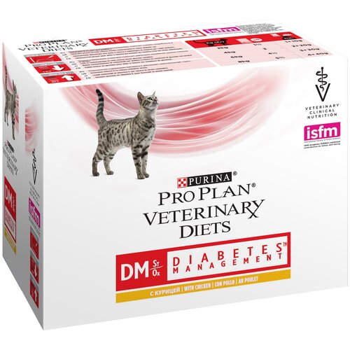 Влажный корм для кошек Pro Plan Veterinary Diets DM при диабете с курицей 85 г х 10 шт. фотография