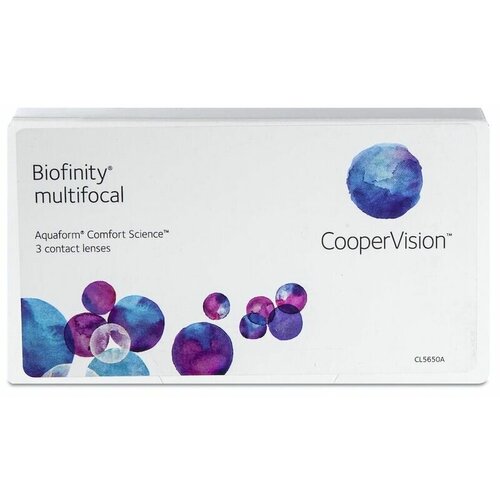 Контактные линзы CooperVision Biofinity Multifocal, 3 шт., R 8,6, D +5, ADD: +2.50 D, прозрачный, 1 уп. фотография