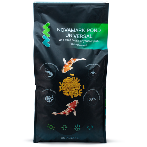 Корм для прудовых рыб Novamark Pond Universal всесезонный 30л 3,6кг фотография