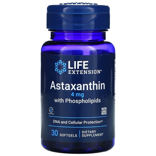 Капсулы Life Extension Astaxanthin with Phospholipids, 50 г, 4 мг, 30 шт. фотография