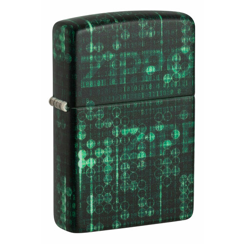 Зажигалка ZIPPO Pattern с покрытием Glow In The Dark Green, латунь/сталь, черно-зеленая, 38x13x57 мм фотография