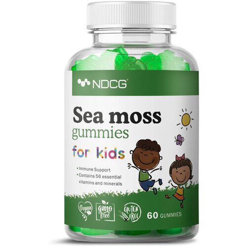 Ирландский мох NDCG витаминно-минеральный комплекс для детей, Sea moss for kids, со вкусом яблока и апельсина, 60 жевательных конфет, 2 упаковки фотография