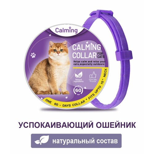 Ошейник для кошек Calming Collar успокаивающий с феромонами, фиолетовый цвет фотография