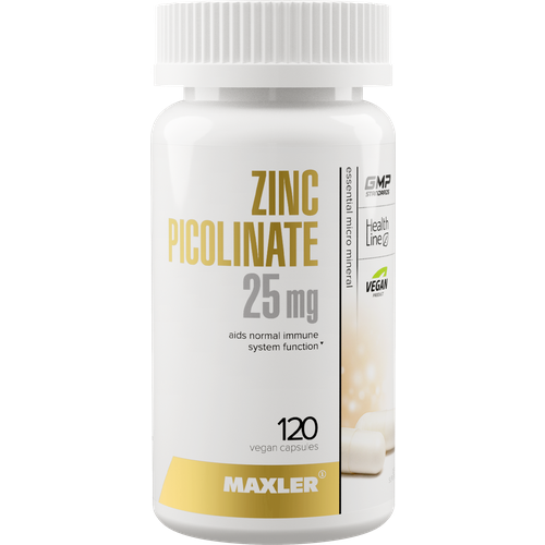 MAXLER Zinc Picolinate капс., 25 мг, 150 мл, 100 г, 120 шт. фотография