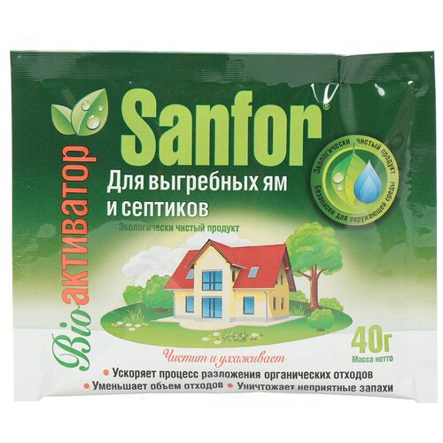 Sanfor Bio-активатор для выгребных ям и септиков, 40 г, 1 шт., 1 уп. фотография