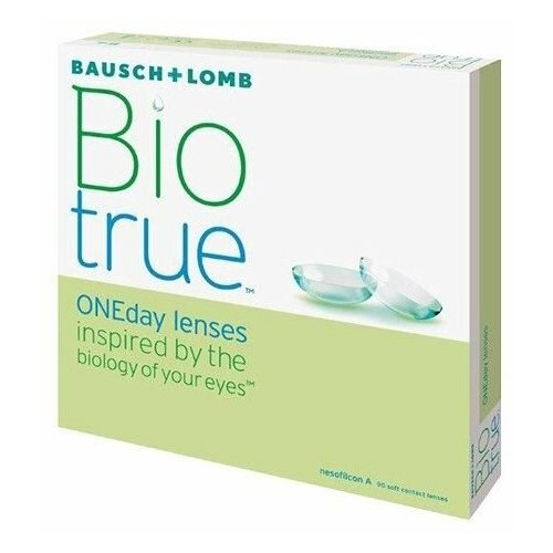 Контактные линзы Bausch & Lomb Biotrue ONEday, 90 шт., R 8,6, D -2,25, 1 уп. фотография