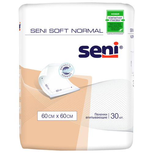 Пеленки впитывающие одноразовые Seni Soft Normal 60 x 60 см, 30 шт. фотография