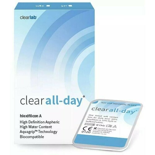 Контактные линзы Clearlab Clear All-day, 6 шт., R 8,6, D +3,75, 1 уп. фотография