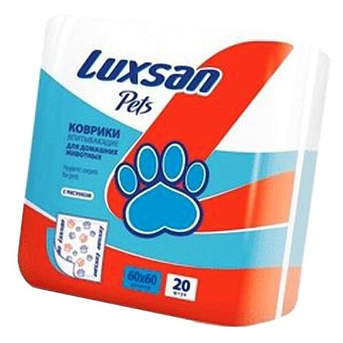 Пеленки для собак впитывающие Luxsan Pets с рисунком 60х60х29 см 20 шт. 1 шт. 60 см 60 см 29 см красный фотография