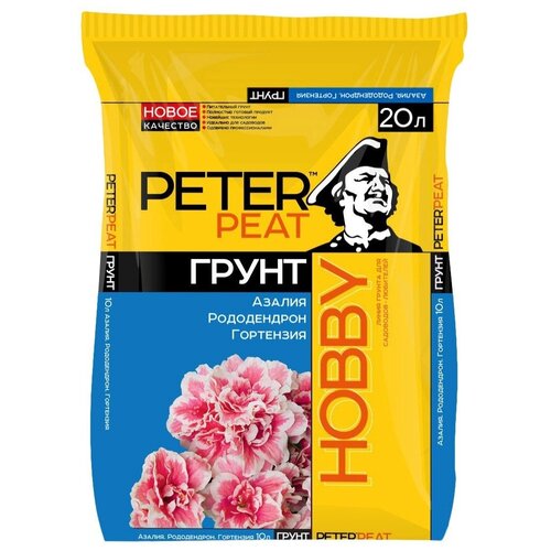 Грунт PETER PEAT Линия Hobby Азалия, Рододендрон, Гортензия, 20 л, 4 кг фотография