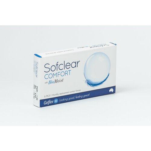 Контактные линзы Gelflex Sofclear Comfort with BioMoist, 6 шт., R 8,6, D -1,5, бесцветный, 1 уп. фотография