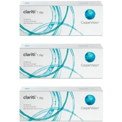 Контактные линзы CooperVision Clariti 1 day, 30 шт., R 8,6, D +1, 3 уп. фотография