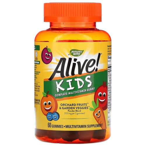 Пастилки Nature's Way Alive! Kids Multivitamin Gummy, 200 г, 200 мл, 60 шт. фотография