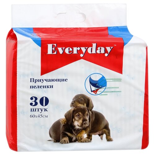 Пеленки для щенков впитывающие Everyday Гелевые 60х45 см 30 шт. 1 шт. 60 см 45 см белый фотография