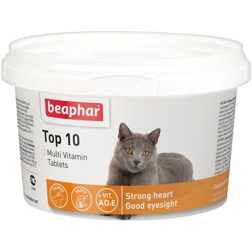 Витамины Beaphar Top 10 Multi Vitamin для кошек , 180 таб. фотография