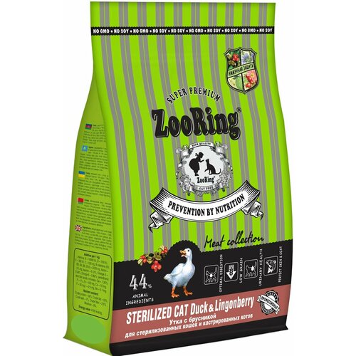 ZooRing Sterilized CAT DUCK&Lingonberry (Утка с брусникой) 10 кг фотография