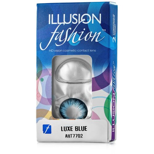 Контактные линзы ILLUSION Fashion Luxe, 2 шт., R 8,6, D -5,5, blue фотография