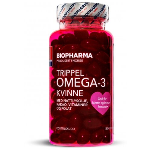 Biopharma Trippel Omega-3 Kvinne капс., 155 г, 120 шт., шоколад фотография