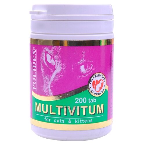 Витамины Polidex Multivitum для кошек , 200 таб. фотография