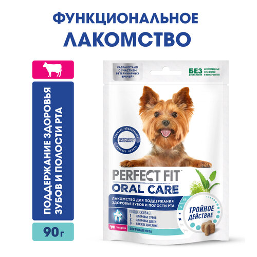 Лакомство для собак Perfect Fit ORAL CARE с говядина и мята «Для поддержания здоровья зубов и полости рта», 1080 г фотография