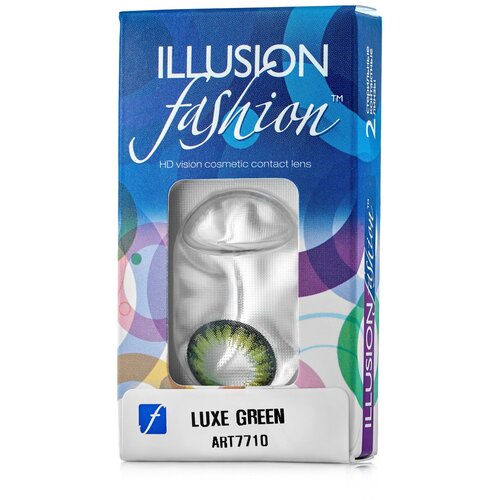 Контактные линзы ILLUSION Fashion Luxe, 2 шт., R 8,6, D -0,5, green фотография