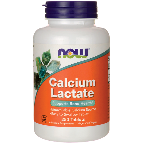 Таблетки NOW Calcium Lactate, 260 г, 250 шт. фотография