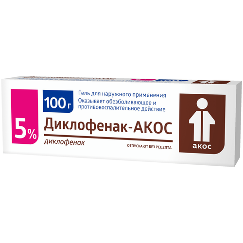 Диклофенак-АКОС гель д/нар. прим., 5%, 100 г фотография