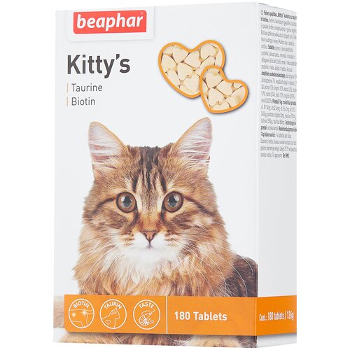 Кормовая добавка Beaphar Kitty's Taurine + Biotin , 180 таб. фотография