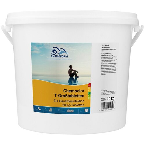 Таблетки для бассейна Chemoform Chemoclor T-Großtabletten (по 200 гр), 10 л фотография