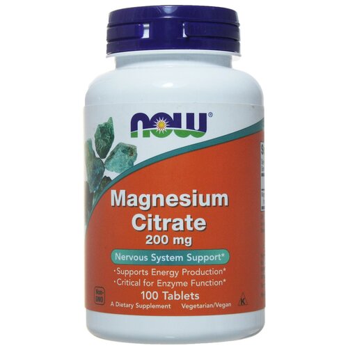 Таблетки NOW Magnesium Citrate 200 мг, 210 г, 200 мг, 100 шт. фотография