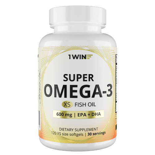 Омега 3 в мини капсулах 600 мг, 1WIN Super Omega-3 XS, 120 капсул фотография