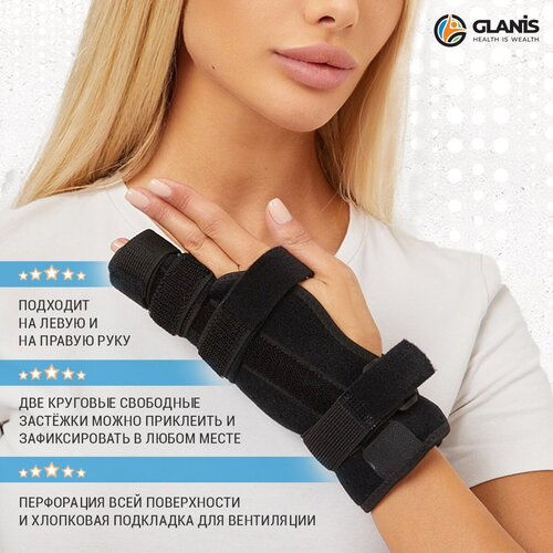 Фиксатор для мизинца и безымянного пальца Glanis Finger FixS, черный, размер M фотография