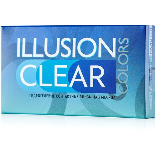 Контактные линзы ILLUSION Colors Clear, 2 шт., R 8,6, D -2,5 фотография