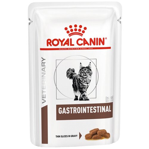 Влажный корм для кошек Royal Canin Gastro Intestinal, при проблемах с ЖКТ, с птицей 18 шт. х 85 г (кусочки в соусе) фотография