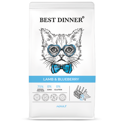 Корм сухой Best Dinner Adult Cat Lamb & Blueberry для взрослых кошек любых пород, с ягнёнком и голубикой 10 кг фотография