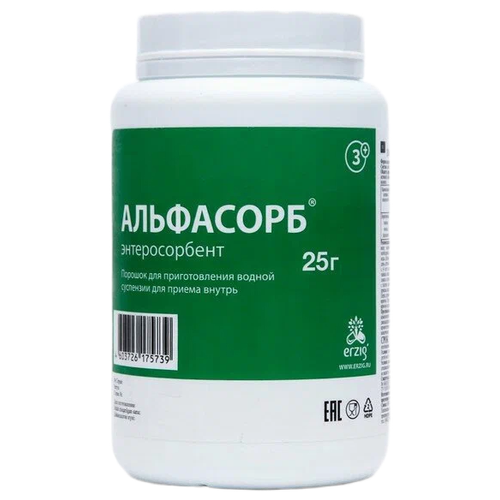 Альфасорб 3+ энтеросорбент, пор. д/приг. сусп. д/вн. приема банка, 732 мл, 25 г, нейтральный, 1 уп. фотография