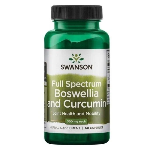 Капсулы SWANSON Full spectrum Boswellia & Curcumin, 80 г, 300 мг, 60 шт. фотография