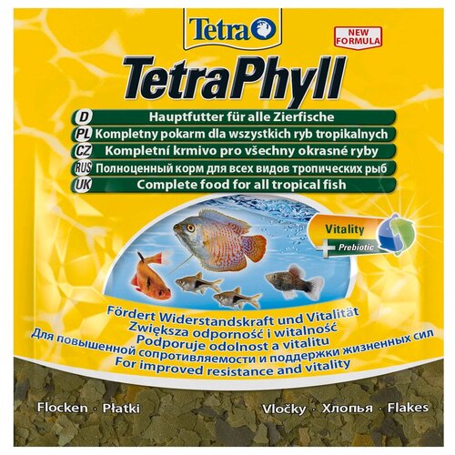 Сухой корм  для  рыб, ракообразных Tetra TetraPhyll Flakes, 20 мл, 12 г фотография