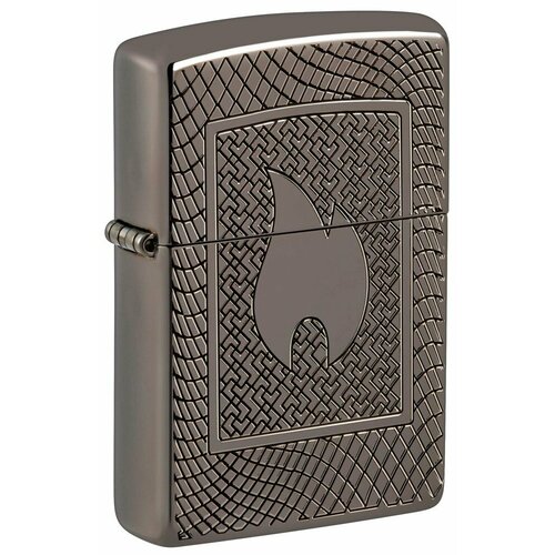 Зажигалка ZIPPO Armor® с покрытием Black Ice®, латунь/сталь, чёрная, 29x10x60 мм фотография