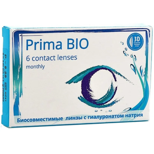 Контактные линзы OKVision PRIMA BIO, 6 шт., R 8,6, D -7, бесцветный, 1 уп. фотография