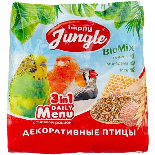 Happy Jungle Корм Daily Menu для декоративных птиц, 350 г фотография