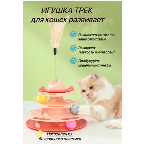 Игрушки трек для кошек с перьями фотография