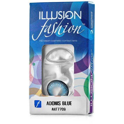 Контактные линзы ILLUSION Fashion Adonis, 2 шт., R 8,6, D -2,5, blue фотография