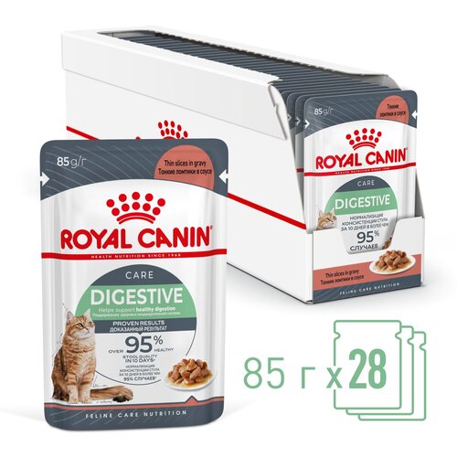 Влажный корм для взрослых кошек Royal Canin Digest Sensitive (Дайджест Сенситив) с чувствительным пищеварением, соус, 28 х 85г фотография