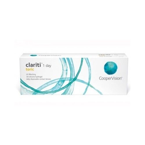 Контактные линзы CooperVision Clariti 1 day toric., 30 шт., R 8,6, D -0,25, CYL: -2,25, AХ: 170, ADD: +1.00 D, прозрачный, 1 уп. фотография