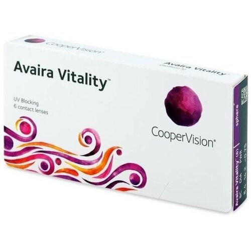 Контактные линзы CooperVision Avaira Vitality, 6 шт., R 8,4, D +8, прозрачный, 1 уп. фотография