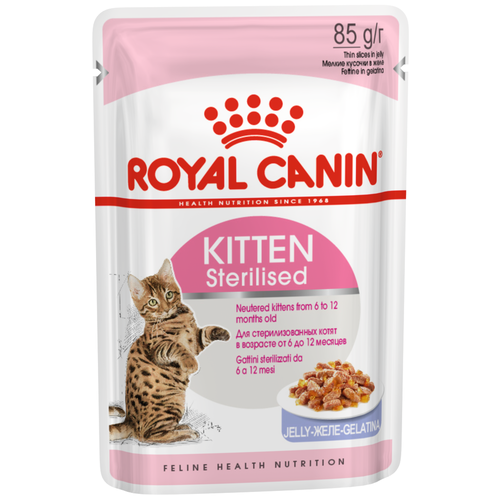 Влажный корм для стерилизованных котят Royal Canin профилактика избыточного веса, мясное ассорти 24 шт. х 85 г (кусочки в соусе) фотография