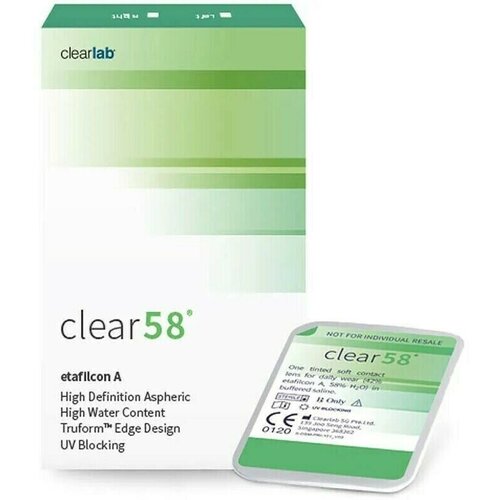 Контактные линзы Clearlab Clear 58, 14 мм, 6 шт., R 8,7, D -9,5, прозрачный, 1 уп. фотография