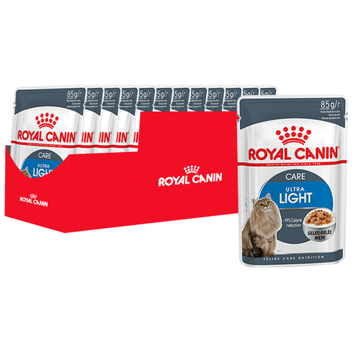 Влажный корм для кошек Royal Canin Light Weight Care низкокалорийный, профилактика избыточного веса 12 шт. х 85 г (кусочки в желе) фотография