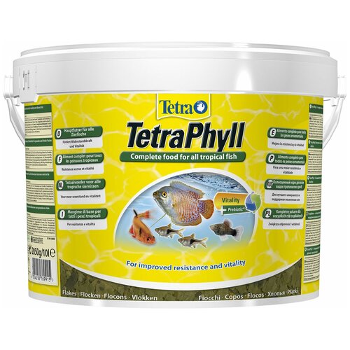 Сухой корм  для  рыб, ракообразных Tetra TetraPhyll Flakes, 10 л, 2.05 кг фотография